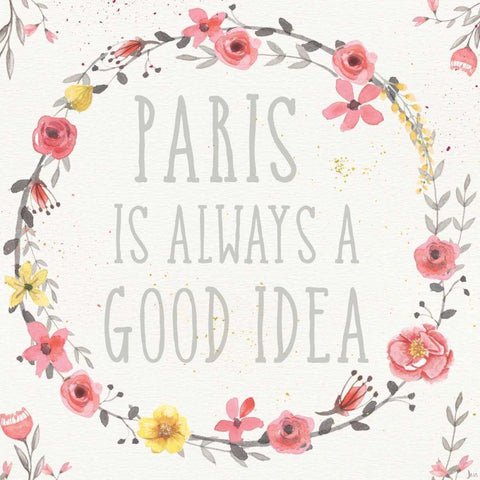 Paris Blooms IV Gold Ornate Wood Framed Art Print with Double Matting by Aiken, Jess