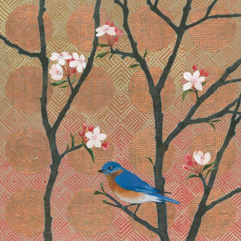 Cherry Blossoms I White Modern Wood Framed Art Print with Double Matting by Lovell, Kathrine