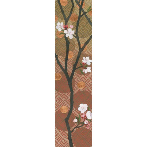Cherry Blossoms Panel I Crop White Modern Wood Framed Art Print by Lovell, Kathrine