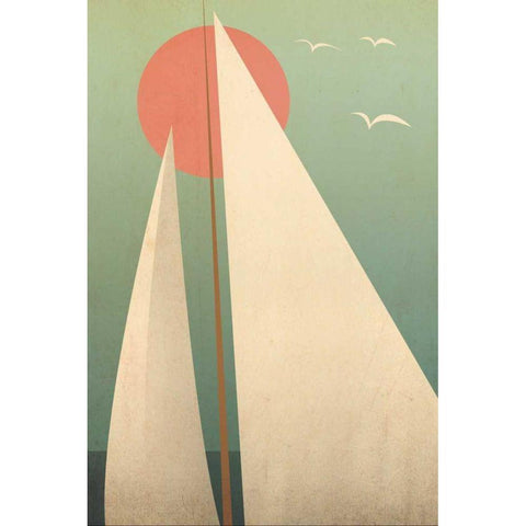 Sails III White Modern Wood Framed Art Print by Fowler, Ryan