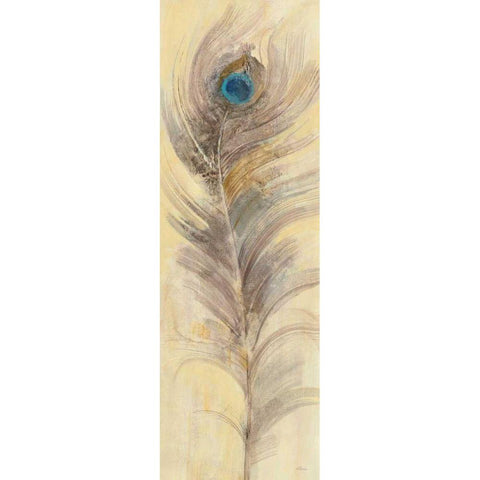 Blue Eyed Feathers III Gold Ornate Wood Framed Art Print with Double Matting by Hristova, Albena