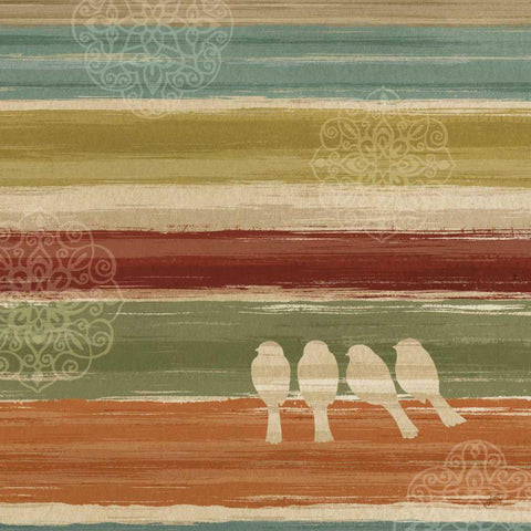 Mumbai Rainbow Birds III Gold Ornate Wood Framed Art Print with Double Matting by Daphne, Brissonnet