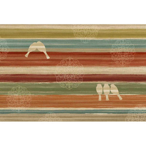 Mumbai Rainbow Birds I Gold Ornate Wood Framed Art Print with Double Matting by Daphne, Brissonnet
