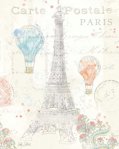Lighthearted in Paris III Black Ornate Wood Framed Art Print with Double Matting by Pertiet, Katie