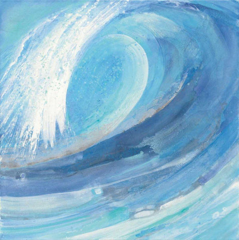 Surfs Up White Modern Wood Framed Art Print with Double Matting by Hristova, Albena
