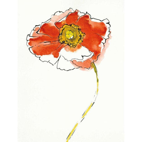 Red Icelands I on White White Modern Wood Framed Art Print by Novak, Shirley