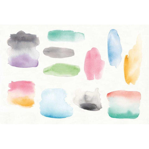 Watercolor Swatch Element Black Modern Wood Framed Art Print by DeNeige, Elyse