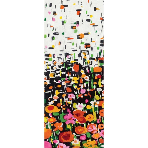 Flower Shower II Black Modern Wood Framed Art Print by Wild Apple Portfolio