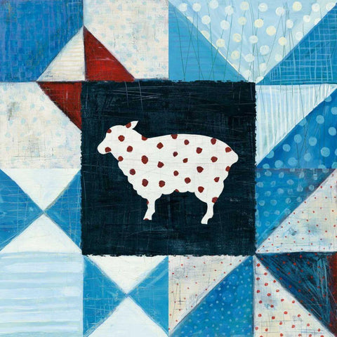 Modern Americana Farm Quilt VI Black Ornate Wood Framed Art Print with Double Matting by Averinos, Melissa