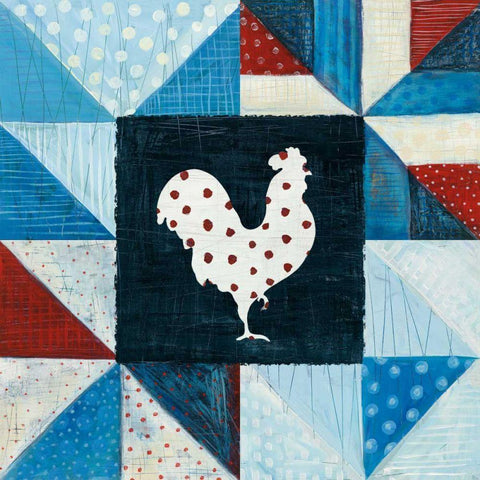 Modern Americana Farm Quilt VII Black Ornate Wood Framed Art Print with Double Matting by Averinos, Melissa
