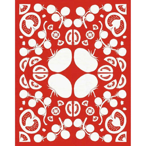 Retro Tomato Otomi Silhouette Black Modern Wood Framed Art Print by DeNeige, Elyse