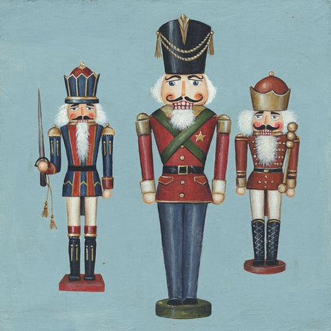Soldier Nutcrackers Black Ornate Wood Framed Art Print with Double Matting by Brown, David Carter