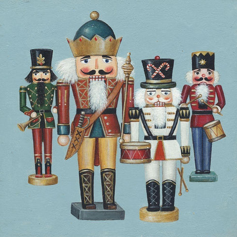 King Nutcrackers Black Modern Wood Framed Art Print with Double Matting by Brown, David Carter