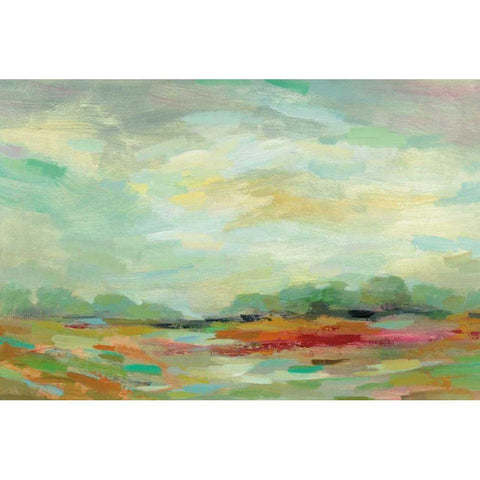 Sunrise Field Black Modern Wood Framed Art Print by Vassileva, Silvia