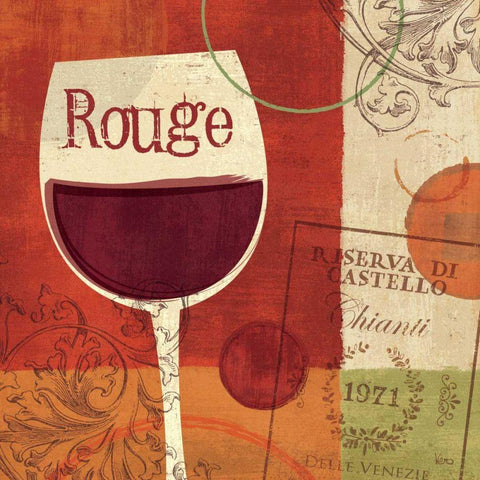 Cheers! Rouge Gold Ornate Wood Framed Art Print with Double Matting by Charron, Veronique
