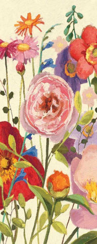 Couleur Printemps II Panel I White Modern Wood Framed Art Print with Double Matting by Novak, Shirley