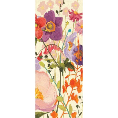 Couleur Printemps II Panel II Black Modern Wood Framed Art Print with Double Matting by Novak, Shirley