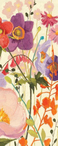 Couleur Printemps II Panel II White Modern Wood Framed Art Print with Double Matting by Novak, Shirley