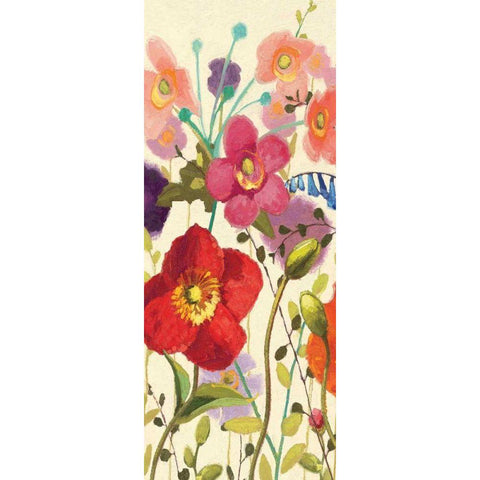 Couleur Printemps III Panel I Gold Ornate Wood Framed Art Print with Double Matting by Novak, Shirley