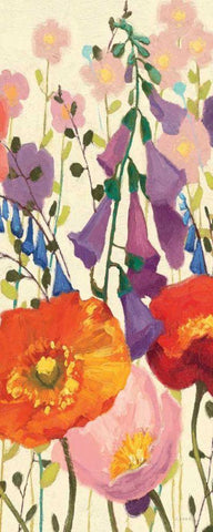 Couleur Printemps III Panel II White Modern Wood Framed Art Print with Double Matting by Novak, Shirley