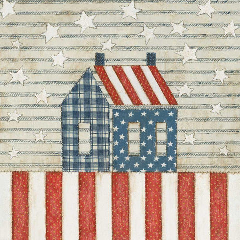 Americana Quilt V Black Modern Wood Framed Art Print by Brown, David Carter