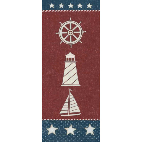 Coastal Americana Panel II Gold Ornate Wood Framed Art Print with Double Matting by Brown, David Carter