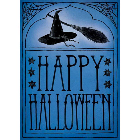 Vintage Halloween Happy Halloween Gold Ornate Wood Framed Art Print with Double Matting by Miller, Sara Zieve