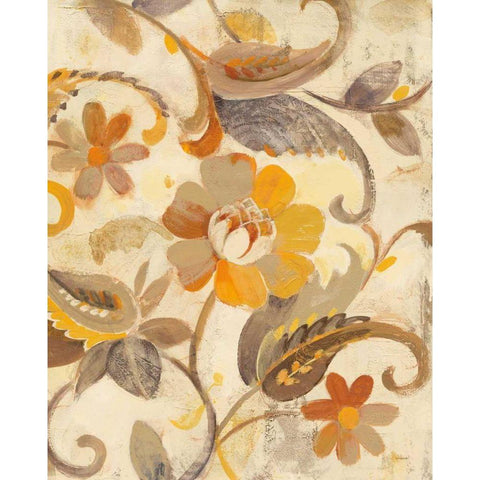 Autumn Garden III Light White Modern Wood Framed Art Print by Hristova, Albena