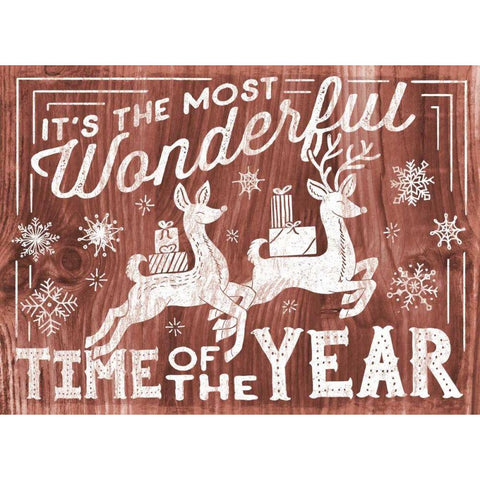 Rustic Holiday I Black Modern Wood Framed Art Print with Double Matting by Marshall, Laura