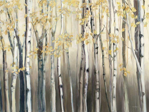 Golden Birch III White Modern Wood Framed Art Print with Double Matting by Hageman, Marilyn