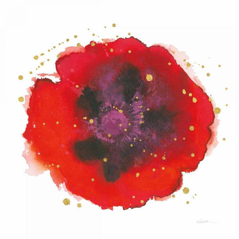 Splash IV with Gold Gold Ornate Wood Framed Art Print with Double Matting by Novak, Shirley