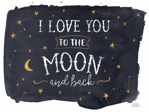 Celestial Love I White Modern Wood Framed Art Print with Double Matting by Marshall, Laura