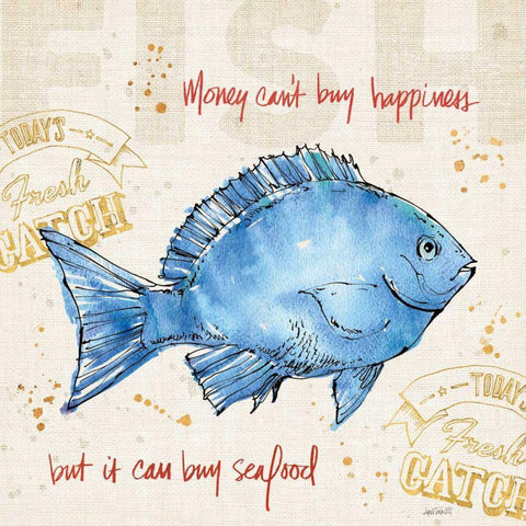 Coastal Catch III Gold Ornate Wood Framed Art Print with Double Matting by Tavoletti, Anne