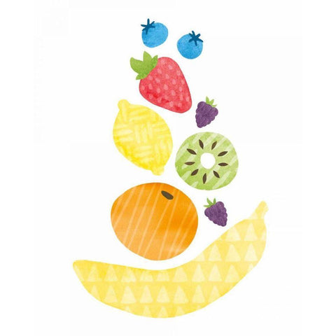 Funky Fruit I Gold Ornate Wood Framed Art Print with Double Matting by Hershey, Moira
