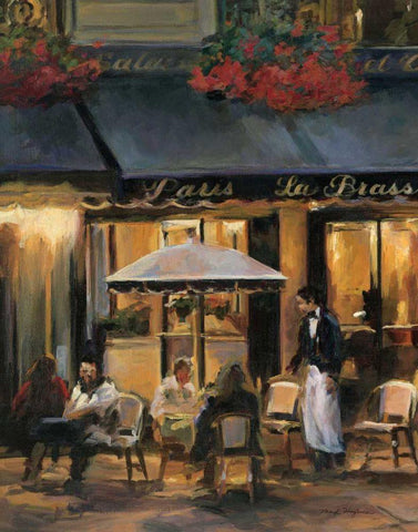 La Brasserie II Black Ornate Wood Framed Art Print with Double Matting by Hageman, Marilyn