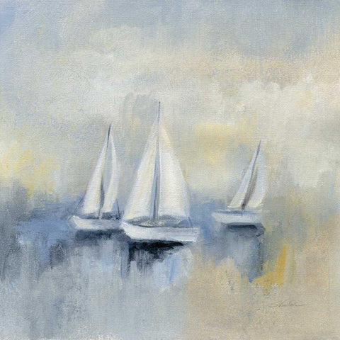Morning Sail II Black Modern Wood Framed Art Print by Vassileva, Silvia