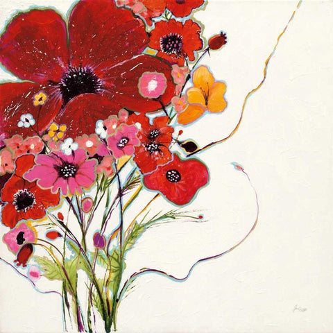 Crazy Daisy Gold Ornate Wood Framed Art Print with Double Matting by Griggs, Jan