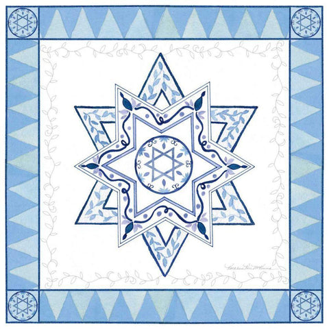 Celebrating Hanukkah I White Modern Wood Framed Art Print with Double Matting by McKenna, Kathleen Parr