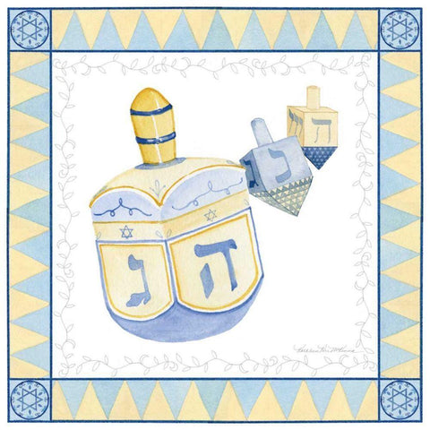 Celebrating Hanukkah II Black Modern Wood Framed Art Print by McKenna, Kathleen Parr