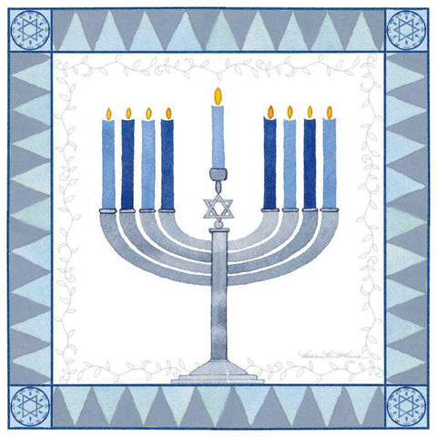 Celebrating Hanukkah III Black Modern Wood Framed Art Print by McKenna, Kathleen Parr
