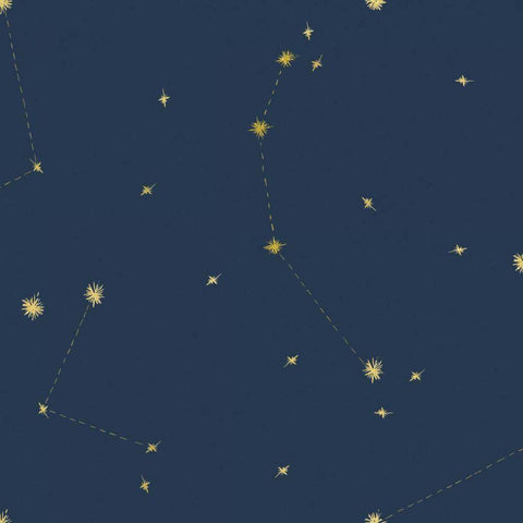 Night Sky Navy and Gold Pattern 05Ajpg Black Modern Wood Framed Art Print by Miller, Sara Zieve