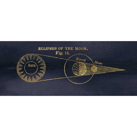 Geography of the Heavens IV Blue Gold Black Modern Wood Framed Art Print by Wild Apple Portfolio