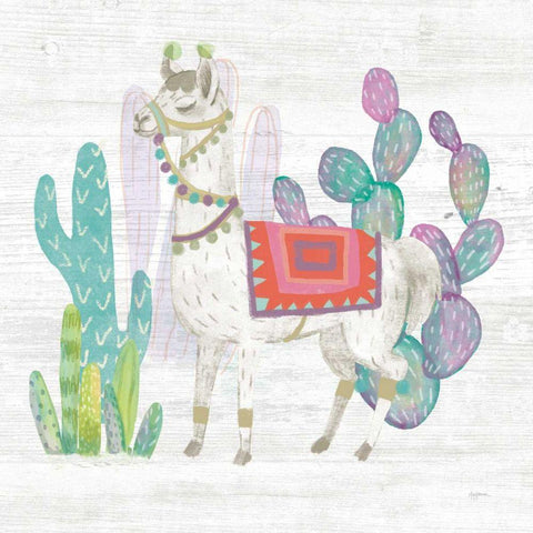 Lovely Llamas V White Modern Wood Framed Art Print with Double Matting by Urban, Mary