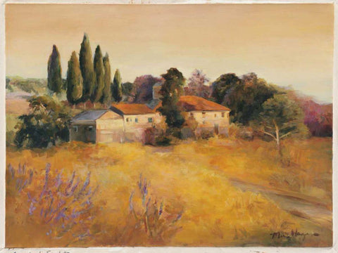 Cerrito di Spoleto White Modern Wood Framed Art Print with Double Matting by Hageman, Marilyn
