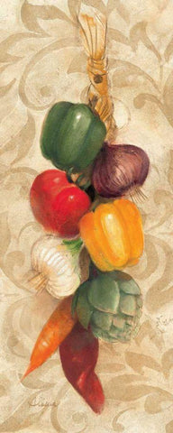 Mixed Vegetables I White Modern Wood Framed Art Print with Double Matting by Hristova, Albena