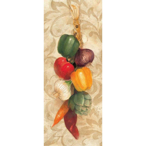 Mixed Vegetables I White Modern Wood Framed Art Print by Hristova, Albena