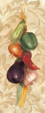 Mixed Vegetables II White Modern Wood Framed Art Print with Double Matting by Hristova, Albena