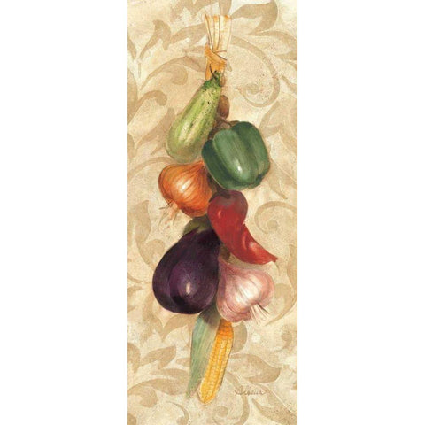 Mixed Vegetables II White Modern Wood Framed Art Print by Hristova, Albena