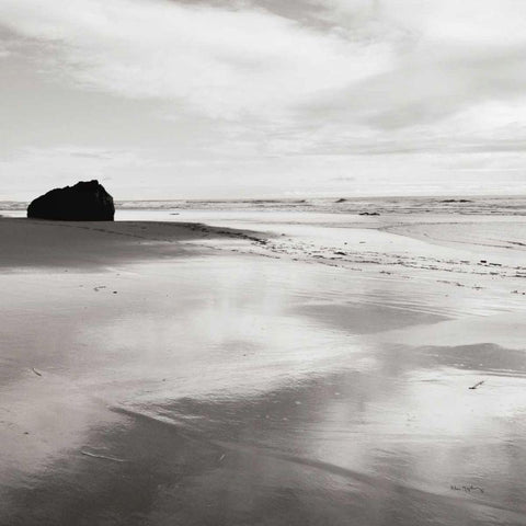 Bandon Beach Oregon I Crop White Modern Wood Framed Art Print with Double Matting by Majchrowicz, Alan