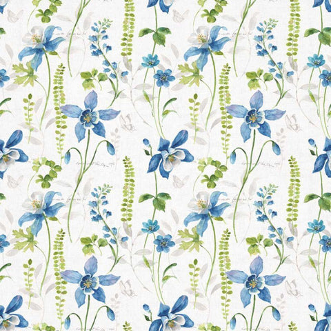 Blue and Green Garden Step 01 White Modern Wood Framed Art Print with Double Matting by Audit, Lisa